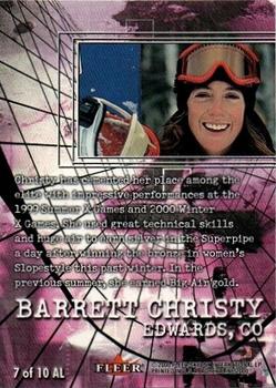 2000 Fleer Adrenaline - The A List #AL7 Barrett Christy Back